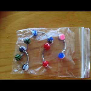 Nose, belly, eyebrow, daith, tongue rings BROW BELLY